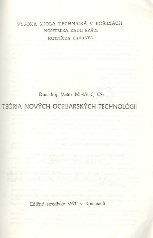 Teória nových oceliarských technológií