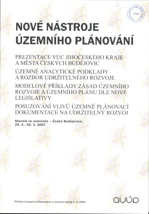 Nové nástroje územního plánování