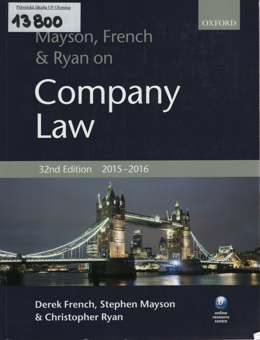 Mayson, French & Ryan on company law : 2015-2016 edition