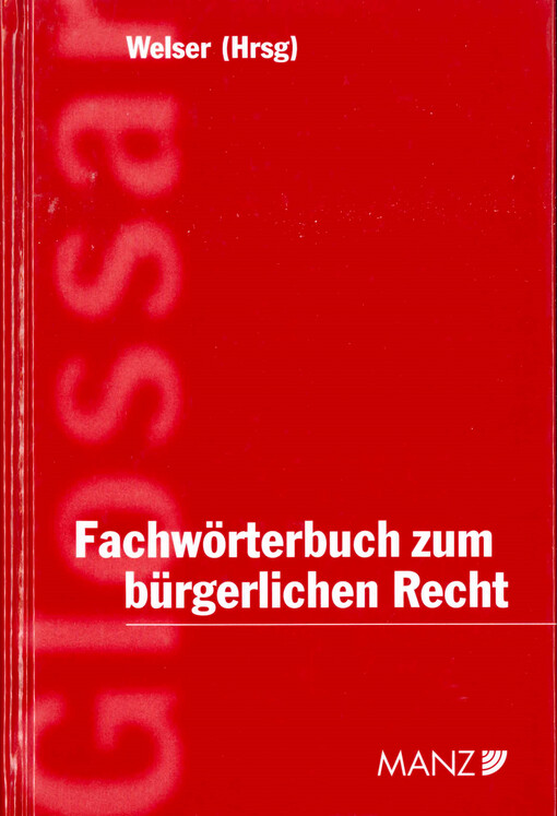 Fachwörterbuch zum bürgerlichen Recht