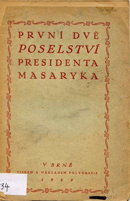 První dvě poselství presidenta Masaryka