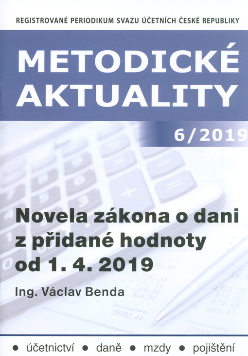 Novela zákona o dani z přidané hodnoty od 1.4.2019