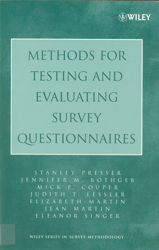 Methods for testing and evaluating survey questionnaires