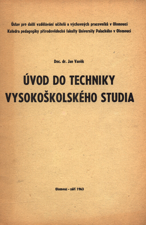 Úvod do techniky vysokoškolského studia