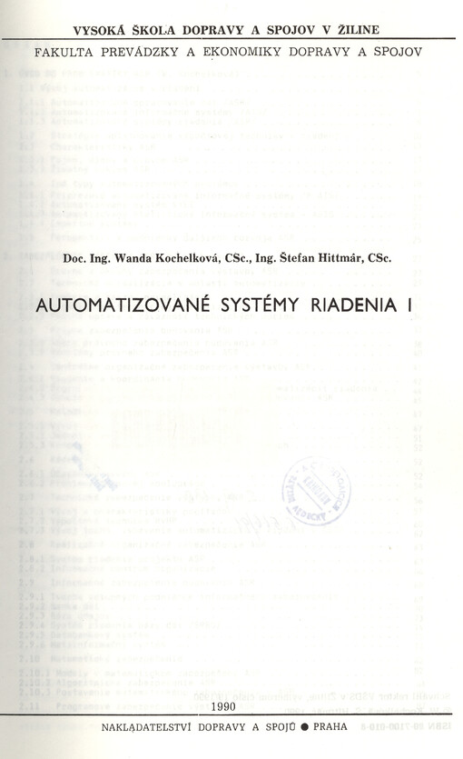 Automatizované systémy riadenia I