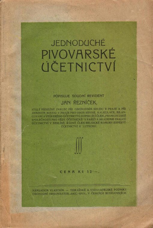 Jednoduché pivovarské účetnictví