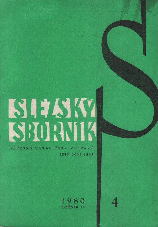 Slezský sborník : čtvrtletník pro vědy o společnosti