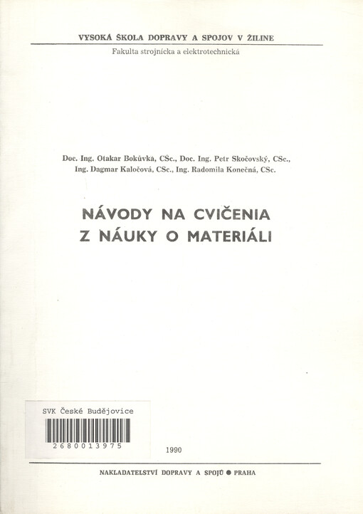 Návody na cvičenia z náuky o materiáli