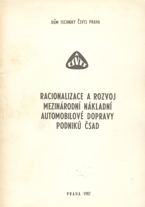 Racionalizace a rozvoj mezinárodní nákladní automobilové dopravy podniků ČSAD :[sborník statí]