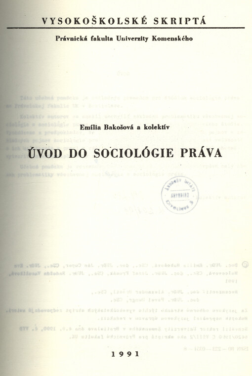 Úvod do sociológie práva