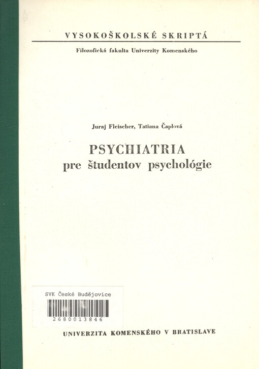 Psychiatria pre študentov psychológie