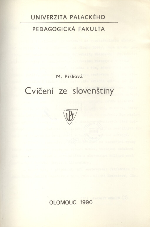 Cvičení ze slovenštiny