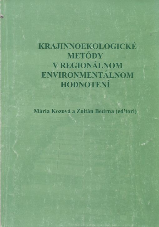 Krajinnoekologické meródy v regionálnom environmentálnom hodnotení