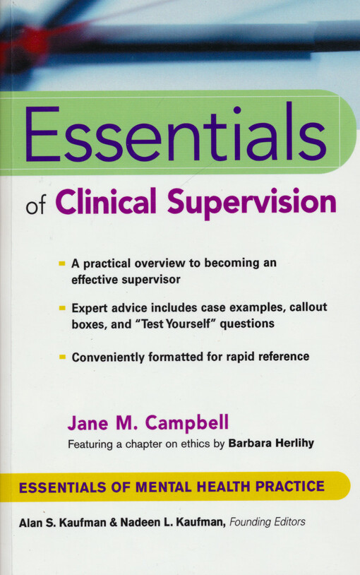 Essentials of clinical supervision