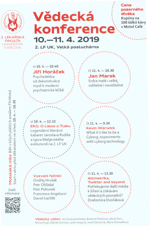 Vědecká konference 2019 : 10.-11.4.2019, 2. LF UK, Velká posluchárna ; Noc fakulty : čt 11.4.2019, kampus 2. lékařské fakulty Plzeň