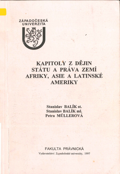 Kapitoly z dějin státu a práva zemí Afriky, Asie a Latinské Ameriky
