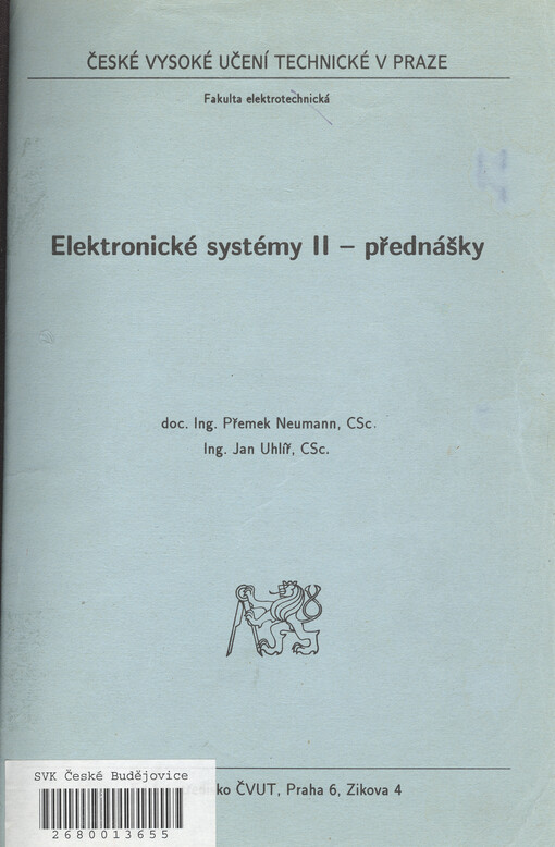 Elektronické systémy II :přednášky