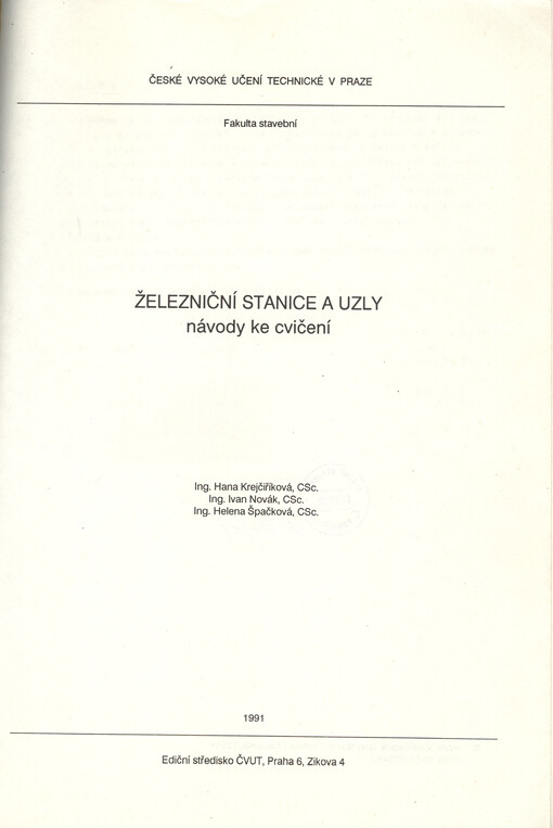Železniční stanice a uzly: návody ke cvičení