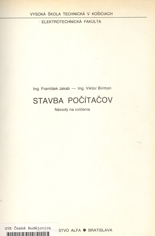 Stavba počítačov : návody na cvčenia