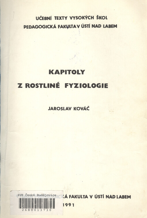 Kapitoly z rostlinné fyziologie