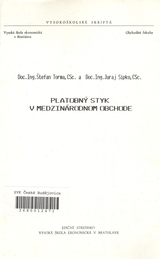 Platobný styk v medzinárodnom obchode