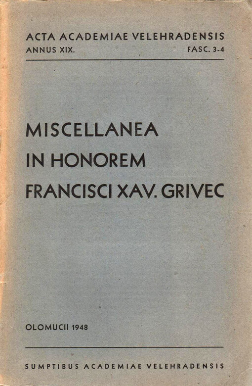 Acta Academiae Velehradensis