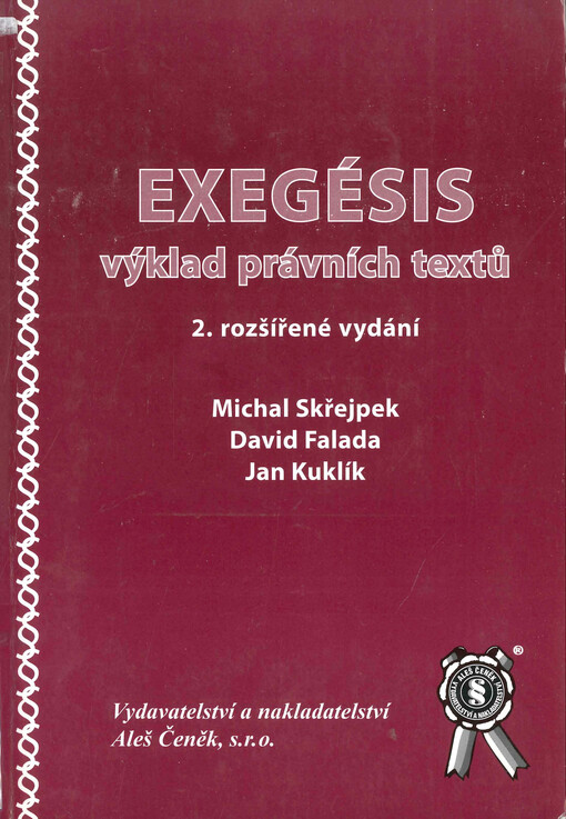 Exegésis : výklad právních textů