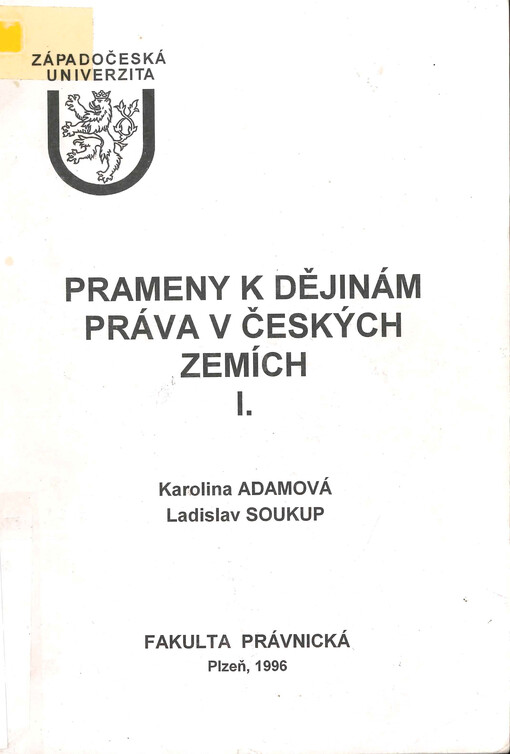 Prameny k dějinám práva v českých zemích