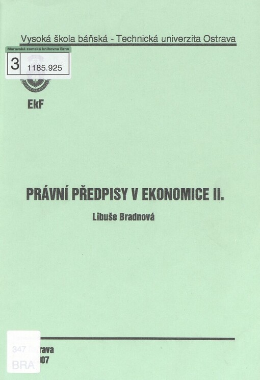 Právní předpisy v ekonomice II