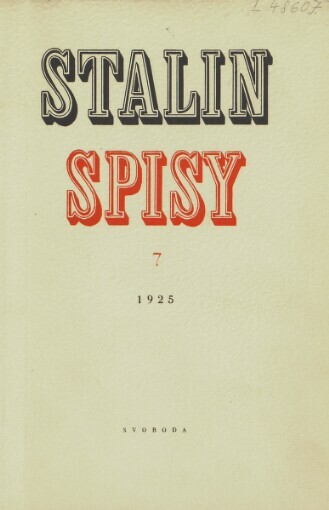 Spisy.Sv. 7,1925, Svazek 7, 1925