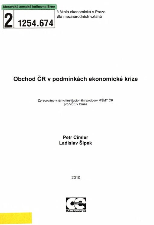 Obchod ČR v podmínkách ekonomické krize