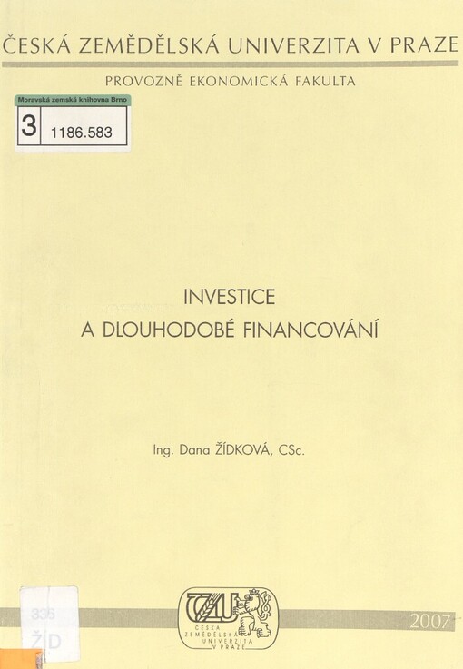Investice a dlouhodobé financování