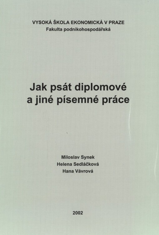 Jak psát diplomové a jiné práce