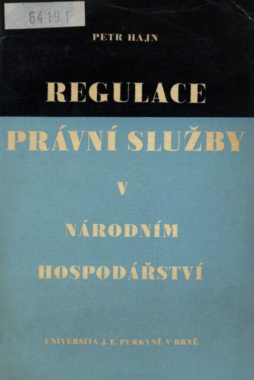 Regulace právní služby v národním hospodářství