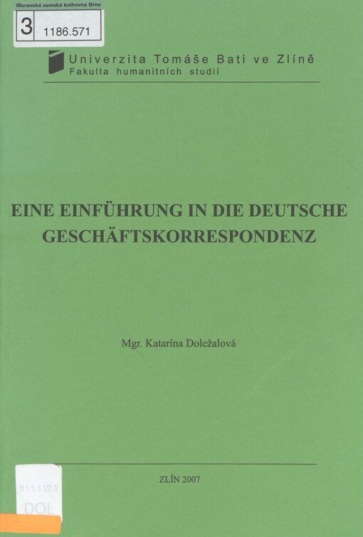 Einführung in die deutsche Geschäftskorrenspondenz: Kompendium
