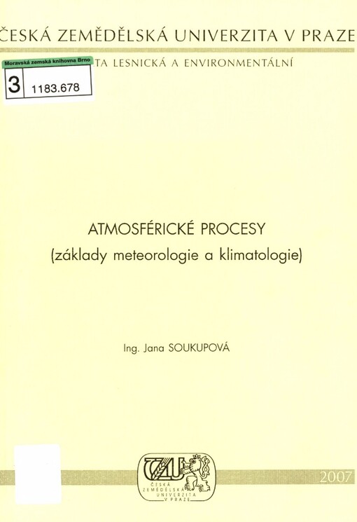 Atmosférické procesy: (základy meteorologie a klimatologie)