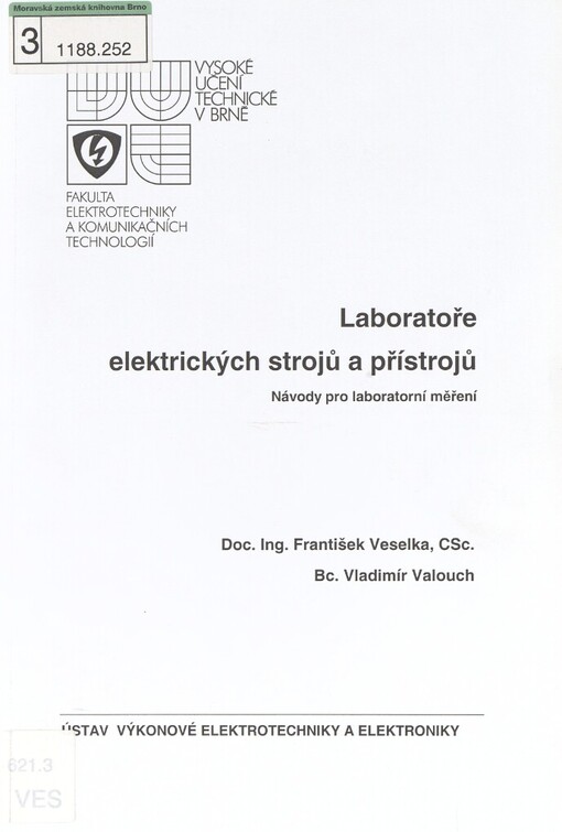 Laboratoře elektrických strojů a přístrojů: návody pro laboratorní měření