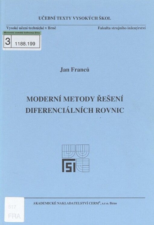 Moderní metody řešení diferenciálních rovnic