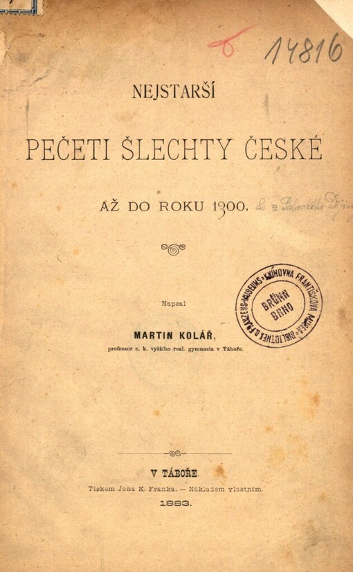 Nejstarší pečeti šlechty české až do roku 1300