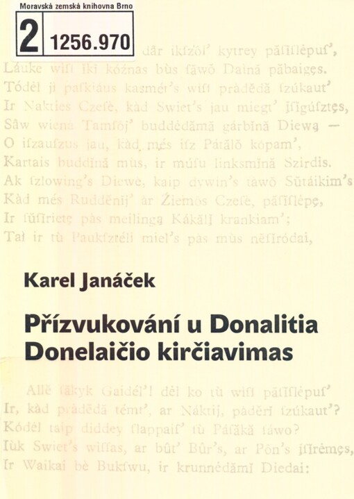 Přízvukování u Donalitia =: Donelaičio kirčiavimas