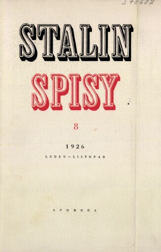 Spisy.Sv. 8. 1926,Leden - listopad, Svazek 8, 1926, Leden - listopad