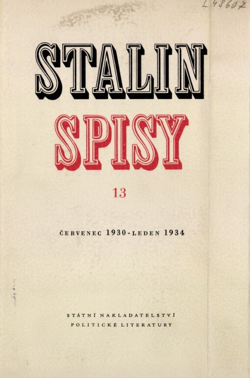 Spisy.Sv. 13,Červenec 1930-leden 1934, Sv. 13, Červenec 1930 - leden 1934