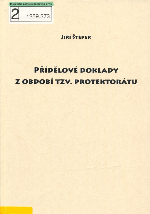 Přídělové doklady z období tzv. Protektorátu