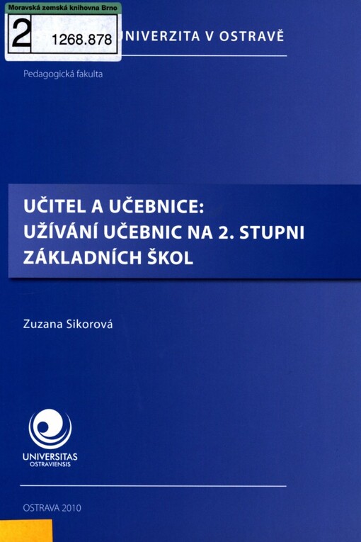 Učitel a učebnice: užívání učebnic na 2. stupni základních škol