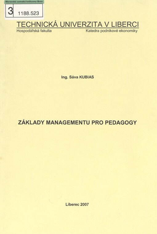 Základy managementu pro pedagogy