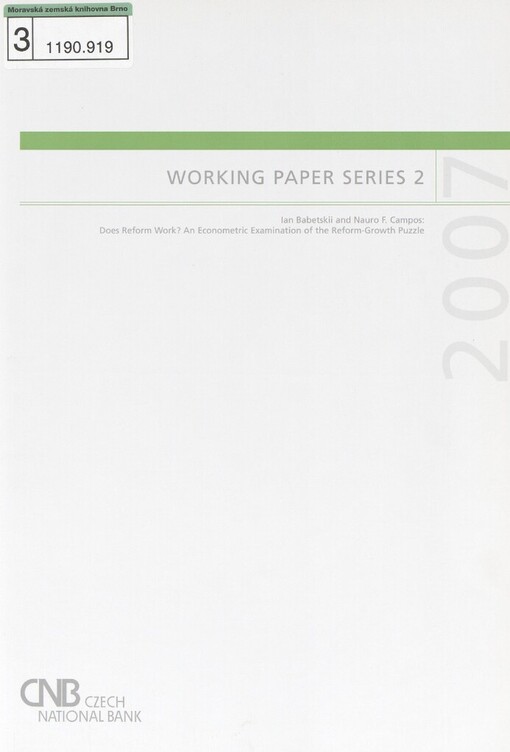 Does reform work?: an econometric examination of the reform-growth puzzle