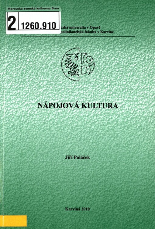 Nápojová kultura: distanční studijní opora