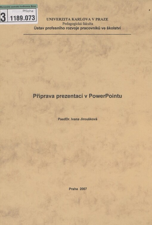 Příprava prezentací v PowerPointu