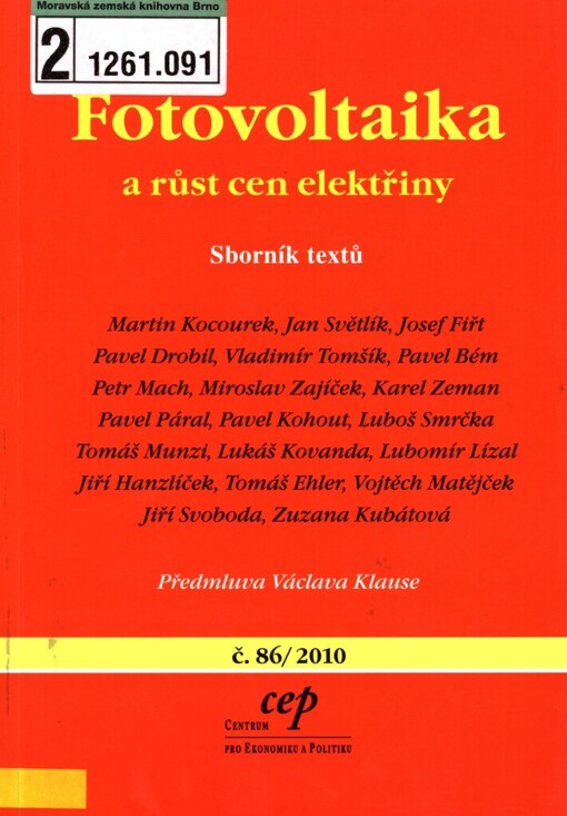 Fotovoltaika a růst cen elektřiny: sborník textů