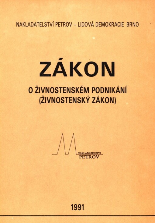 Zákon ze dne 2. října 1991 o živnostenském podnikání (živnostenský zákon)